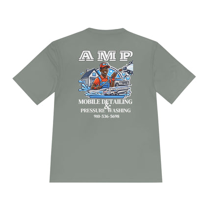 Special Request: AMP Detailing Front & Back Logo 100% Polyester - Unisex Moisture Wicking Tee