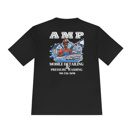 Special Request: AMP Detailing Front & Back Logo 100% Polyester - Unisex Moisture Wicking Tee