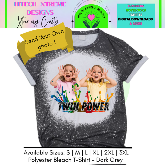 Limited Edition Bleached Tee — Upload Your Photo/Logo | Custom Shirt