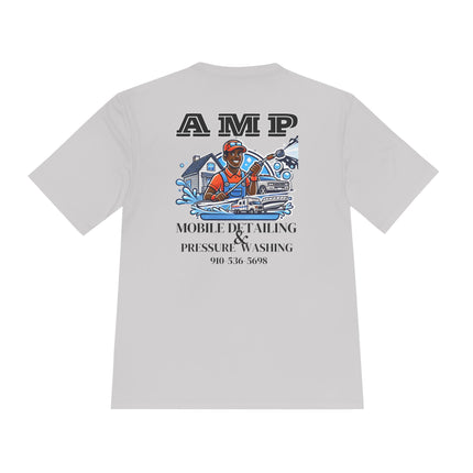 Special Request: AMP Detailing Front & Back Logo 100% Polyester - Unisex Moisture Wicking Tee