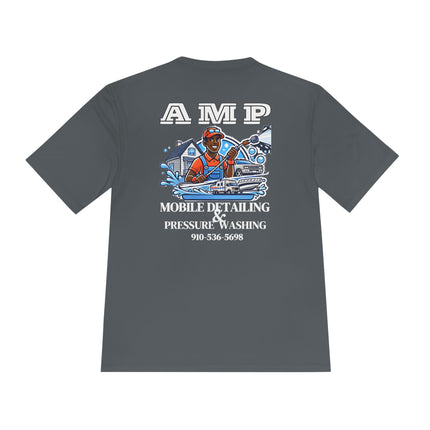 Special Request: AMP Detailing Front & Back Logo 100% Polyester - Unisex Moisture Wicking Tee