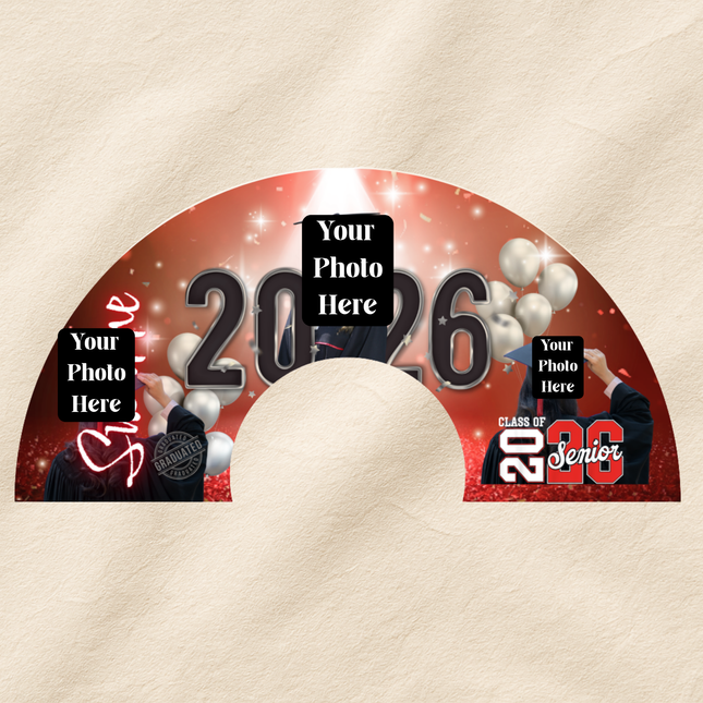 Custom Graduation Clack Fan (Bulk) 25×13 – Personalized Photo Fan for Grad Party & Class of 2026- Predesigned