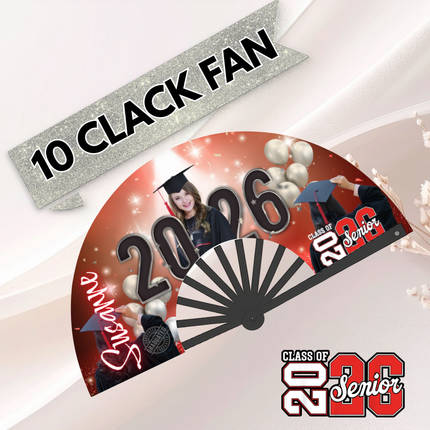 Custom Graduation Clack Fan (Bulk) 25×13 – Personalized Photo Fan for Grad Party & Class of 2026- Predesigned