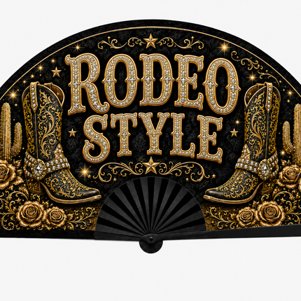 Western Clack Fan | Ready to Ship Cowgirl Rodeo Fan | Boots & Bling