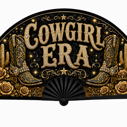 Western Clack Fan | Ready to Ship Cowgirl Rodeo Fan | Boots & Bling