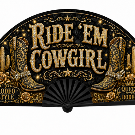 Western Clack Fan | Ready to Ship Cowgirl Rodeo Fan | Boots & Bling
