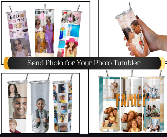 Personalized photo Tumbler 20oz Stainless Steel | Custom Photo Tumbler | Name added to Tumbler| Custom Gift for Her or Him |