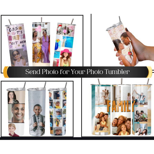 Personalized photo Tumbler 20oz Stainless Steel | Custom Photo Tumbler | Name added to Tumbler| Custom Gift for Her or Him |