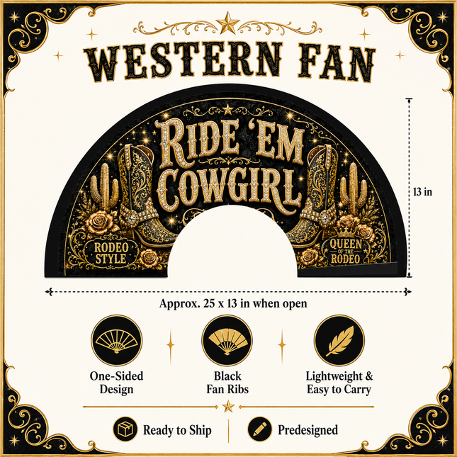 Ride ’Em Cowgirl Clack Fan | Ready to Ship Western Rodeo Fan