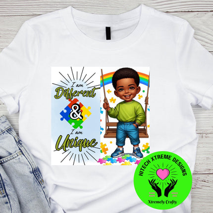 Autism Awareness Boy PNG: Puzzle Piece Sublimation Design (Digital Download)