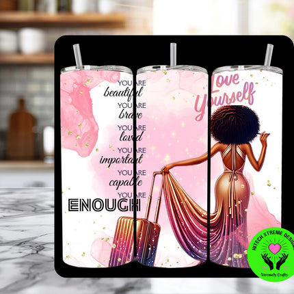 Black Woman PNG: Love Yourself Sublimation Design (Digital Download)