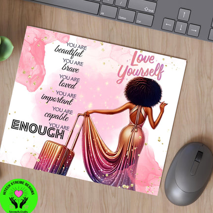 Black Woman PNG: Love Yourself Sublimation Design (Digital Download)