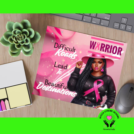 Breast Cancer Warrior Woman PNG: Difficult Roads Design (Digital Download)