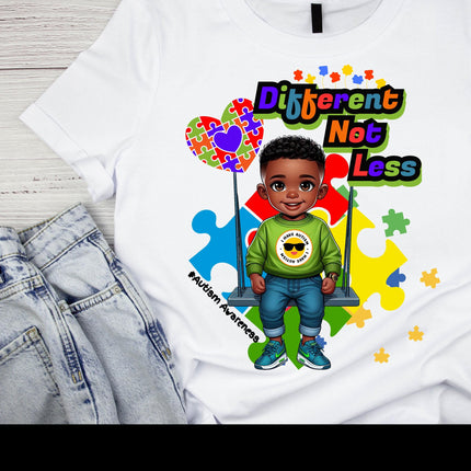 Autism Awareness PNG: Different Not Less, Puzzle Pieces (Digital Download)