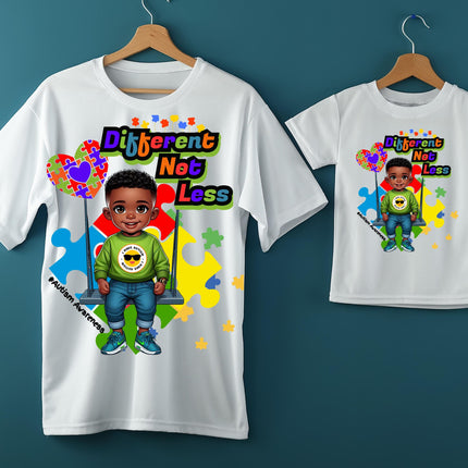 Autism Awareness PNG: Different Not Less, Puzzle Pieces (Digital Download)