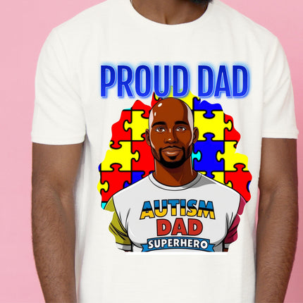 Autism Dad PNG: Proud Black Father, Awareness Design (Digital Download)