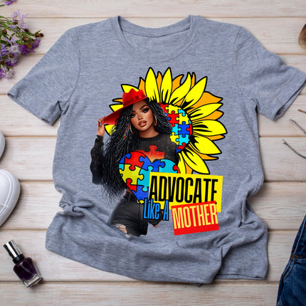 Autism Awareness Advocate - Black Mom PNG (Digital Download)