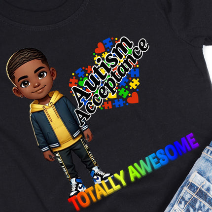 Autism Acceptance PNG: Black Kid, Autistic Awareness (Download Only)