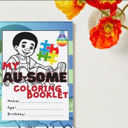 Autism Awareness Coloring Book: Black Boy Theme (Digital Download)