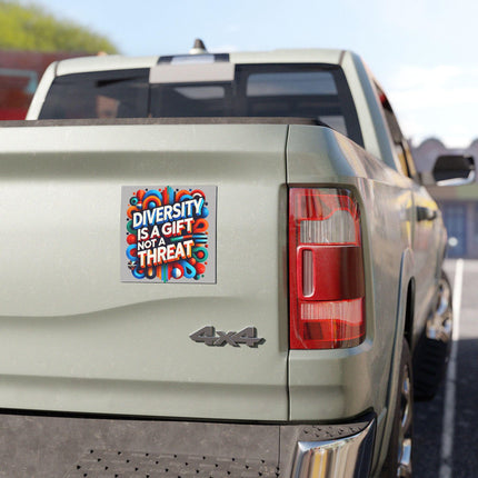 DEI Car Magnet & Bumper Sticker Included: Diversity is a Gift, Equality, InclusionSticker + Magnet Bundle
