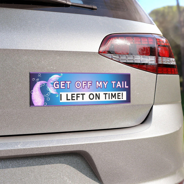 Funny Bumper Magnet & Bumper Sticker Included: Sarcastic Car Fridge Sticker - Mermaid TailSticker + Magnet Bundle