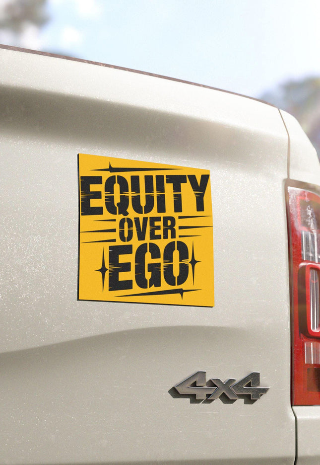 Equity Over Ego Magnet & Bumper Sticker Included: DEI Bumper Sticker (5x5 in)