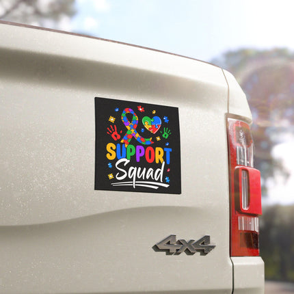 Autism Awareness Magnet & Bumper Sticker Included: Puzzle Piece Support Squad, Car or Fridge
