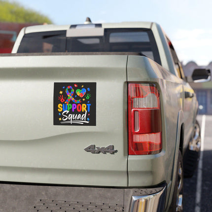 Autism Awareness Magnet & Bumper Sticker Included: Puzzle Piece Support Squad, Car or Fridge