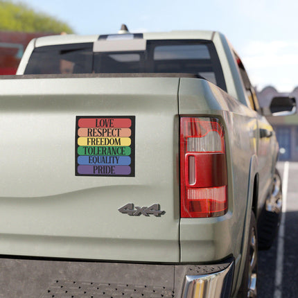 Rainbow Pride Car Magnet: LGBTQ+ Inclusion, Equality Support