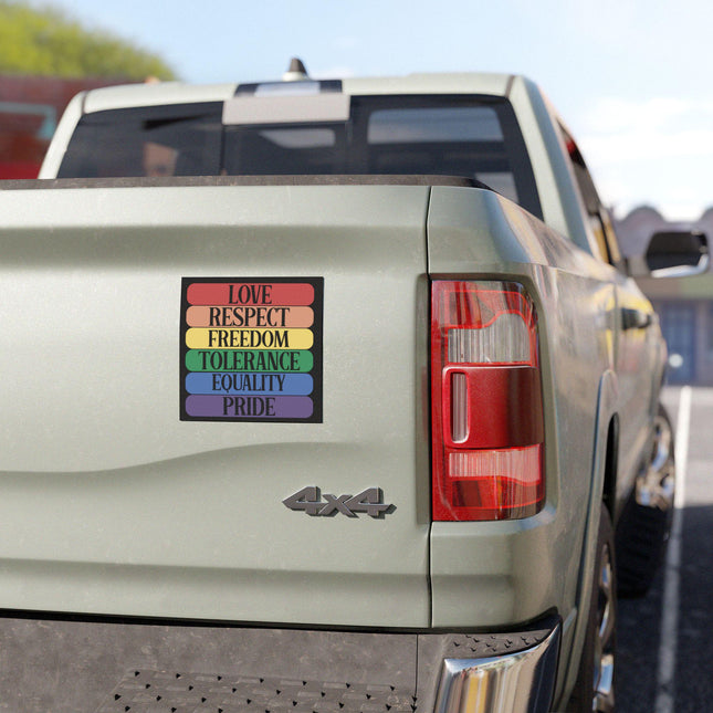 Rainbow Pride Car Magnet: LGBTQ+ Inclusion, Equality Support