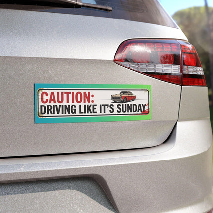 Funny Bumper Magnet & Bumper Sticker Included: Sunday Drive Car Decal (10in x 3in)