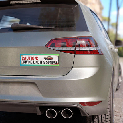 Funny Bumper Magnet & Bumper Sticker Included: Sunday Drive Car Decal (10in x 3in)