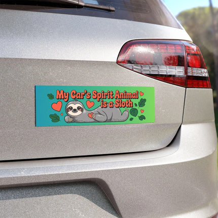 Funny Sloth Car Magnet & Bumper Sticker Included: Inspirational Bumper Sticker (10in x 3in)
