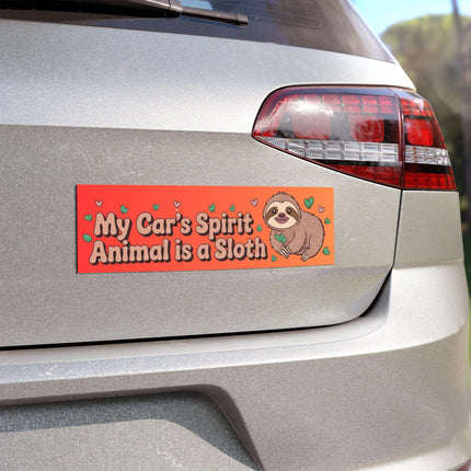 Sloth Bumper Magnet & Bumper Sticker Included: Funny Car Decal, Sarcastic Fridge Sticker (10in x 3in)