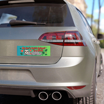 Funny Sloth Car Magnet & Bumper Sticker Included: Inspirational Bumper Sticker (10in x 3in)