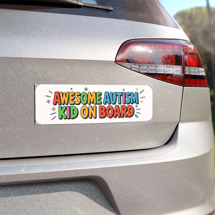 Autism Awesome Funny Bumper Magnet, Car Magnet: Fun Inspirational Car Decal -Hilarious Auto Decoration, Sarcastic Fridge magnet, 10in x 3in