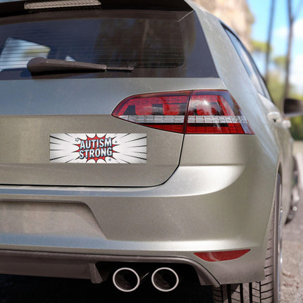 Autism Strong Bumper Magnet & Bumper Sticker Included: Inspirational Car Decal (10in x 3in)