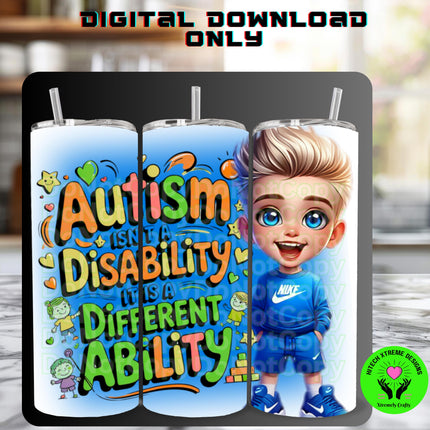Autism Awareness Boy PNG: Ability Design (Digital Download)