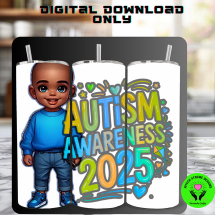 Digital - Autism Ability kid American black boy PNG sublimation design download Autism Awareness Autism Acceptance Cool child Awesome