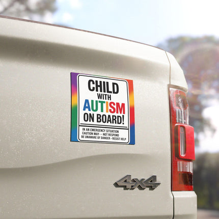 Autism Awareness Car Magnet: Child On Board, Special Needs Safety
