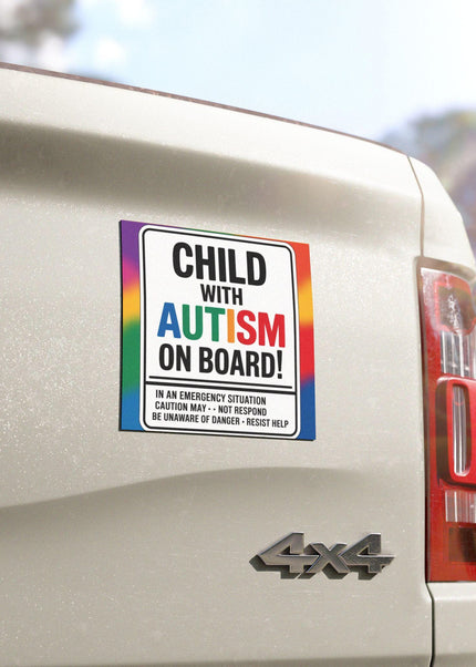 Autism Child On Board Car Magnet – Design 4