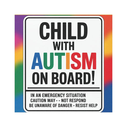 Autism Awareness Car Magnet: Child On Board, Special Needs Safety