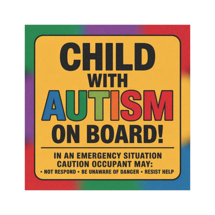 Autism Awareness Car Magnet: Child on Board, Special Needs Safety