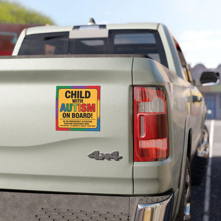 Autism Awareness Car Magnet: Child on Board, Special Needs Safety