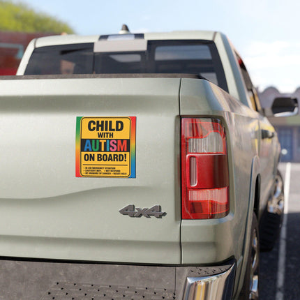 Autism Awareness Car Magnet: Child on Board, Special Needs Safety