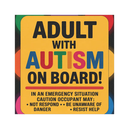 Autism Awareness Car Magnet: Special Needs Safety Vehicle Sign (5in x 5in)