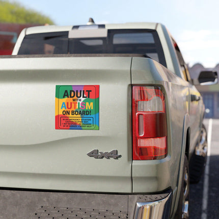 Adult with Autism On Board Car Magnet - Awareness Support Sign