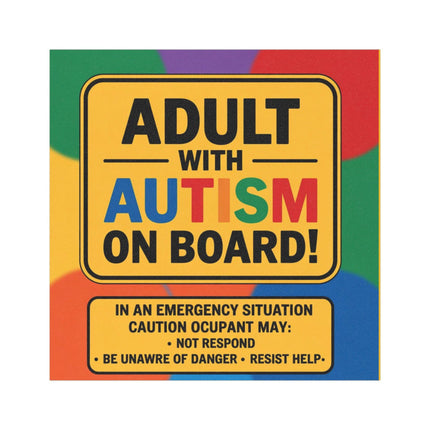 Autism Awareness Car Magnet: Special Needs Safety Vehicle Sign (5in x 5in)Sticker + Magnet Bundle