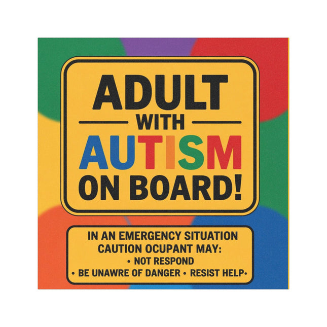 Autism Awareness Car Magnet: Special Needs Safety Vehicle Sign (5in x 5in)Sticker + Magnet Bundle