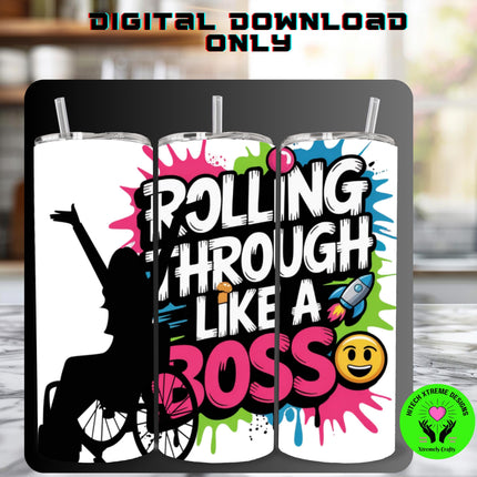 Wheelchair Diva T-Shirt Design: Rolling Through Like a Boss (Digital Download)
